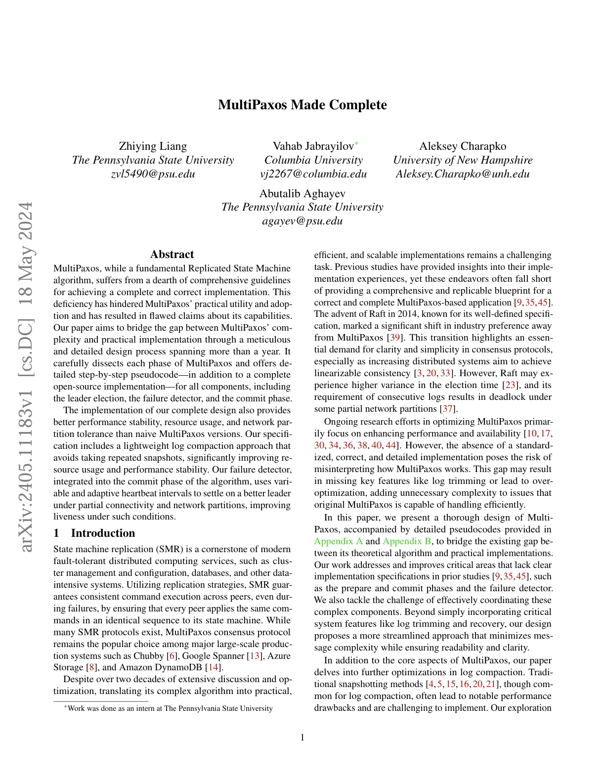 MultiPaxos made complete cover